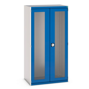 Bott Cubio Cupboard with Window Doors. - WxDxH: 1050X650X2000mm Ral 7035/5010 _SKU-40021071.11V