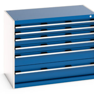 Cubio Drawer Cabinet with 6 Drawers. WxDxH: 1050X650X800mm Ral 7035/5010 _SKU-40021191.11V