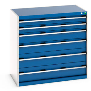 Cubio Drawer Cabinet with 6 Drawers. WxDxH: 1050X650X1000mm Ral 7035/5010 _SKU-40021227.11V