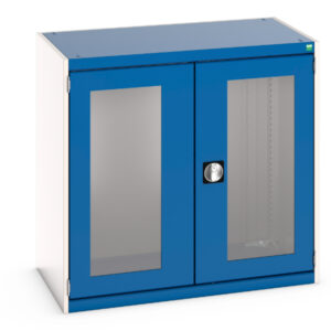 Industrial Cabinet with Windows - Cubio Cupboard with Window Doors. WxDxH: 1050X650X1000mm Ral 7035/5010 _SKU-40021231.11V