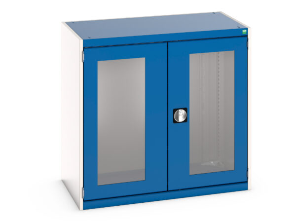 Industrial Cabinet with Windows - Cubio Cupboard with Window Doors. WxDxH: 1050X650X1000mm Ral 7035/5010 _SKU-40021231.11V