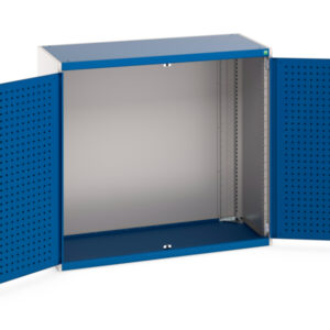 1300mm Wide Workshop Cupboard - with Perfo Doors. WxDxH: 1300X650X1200mm Ral 7035/5010 _SKU-40022015.11V