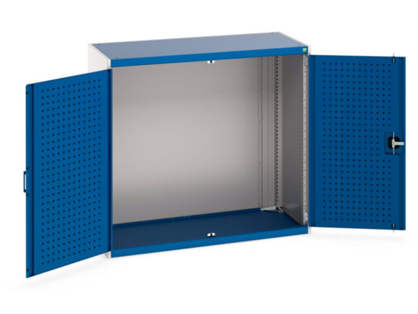 1300mm Wide Workshop Cupboard - with Perfo Doors. WxDxH: 1300X650X1200mm Ral 7035/5010 _SKU-40022015.11V
