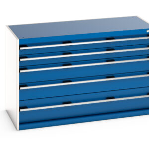 Cubio Drawer Cabinet with 5 Drawers. WxDxH: 1300X650X800mm Ral 7035/5010 _SKU-40022107.11V