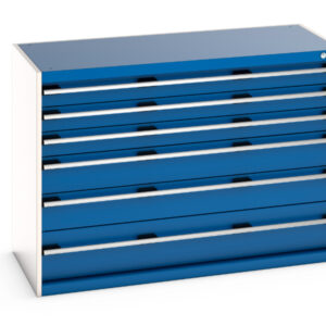 Cubio Drawer Cabinet with 6 Drawers. WxDxH: 1300X650X900mm Ral 7035/5010 _SKU-40022115.11V