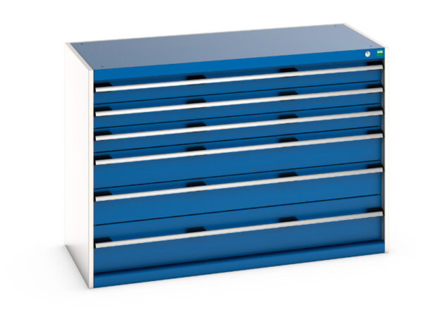 Cubio Drawer Cabinet with 6 Drawers. WxDxH: 1300X650X900mm Ral 7035/5010 _SKU-40022115.11V