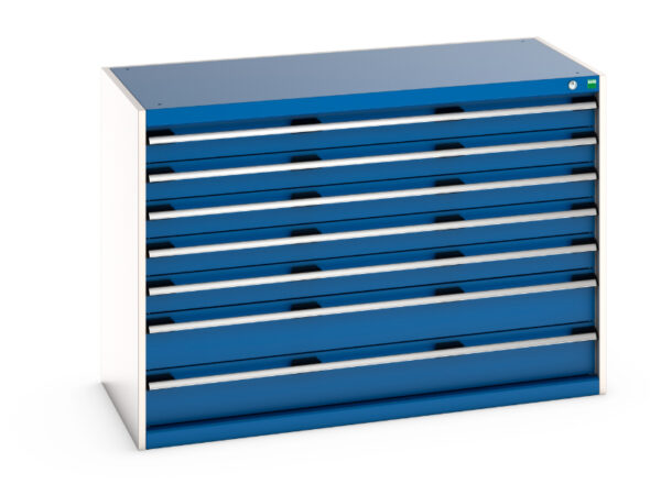 Cubio Drawer Cabinet with 7 Drawers. WxDxH: 1300X650X900mm Ral 7035/5010 _SKU-40022117.11V