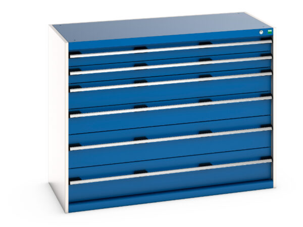 Cubio Drawer Cabinet with 6 Drawers. WxDxH: 1300X650X1000mm Ral 7035/5010 _SKU-40022123.11V