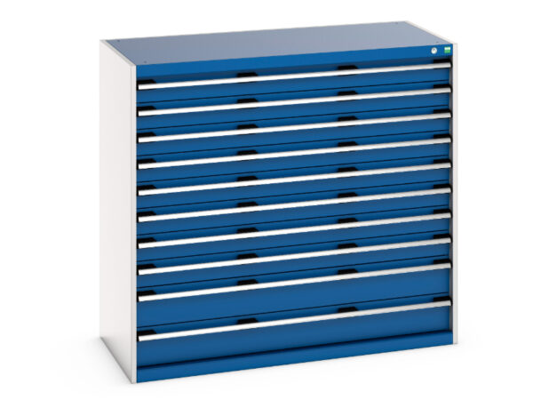 Drawer Cupboard with 10 Drawers - Cubio Drawer Cabinet with 10 Drawers. WxDxH: 1300X650X1200mm Ral 7035 _SKU-40022131.16V