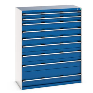 Drawer Cupboard with 9 Drawers - WxDxH: 1300X650X1600mm Ral 7035/5010 _SKU-40022133.11V