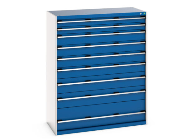 Drawer Cupboard with 9 Drawers - WxDxH: 1300X650X1600mm Ral 7035/5010 _SKU-40022133.11V