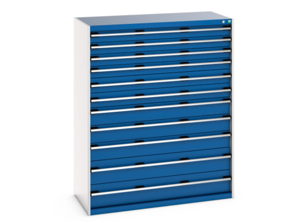 Drawer Cupboard with 11 Drawers - WxDxH: 1300X650X1600mm Ral 7035/5010 _SKU-40022135.11V