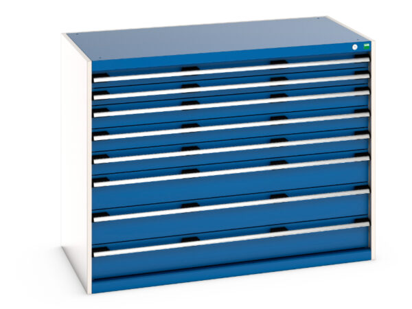 8 Drawers Metal Heavy Duty Cabinet - Cubio Drawer Cabinet with 8 Drawers. WxDxH: 1300X650X1000mm Ral 7035/5010 _SKU-40022153.11V