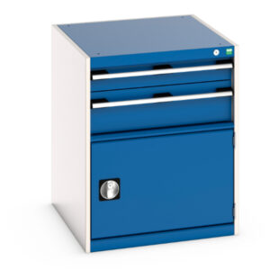 Metal Workshop Storage Drawers - Cubio Drawer-Door Cabinet with 2 Drawers / Door. WxDxH: 650X750X800mm Ral 7035/5010 _SKU-40027011.11V