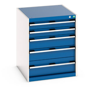 Cubio Drawer Cabinet with 5 Drawers. WxDxH: 650X750X800mm Ral 7035/5010 _SKU-40027015.11V