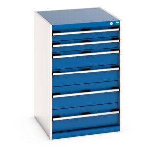 Cubio Drawer Cabinet with 6 Drawers. WxDxH: 650X750X1000mm Ral 7035/5010 _SKU-40027027.11V