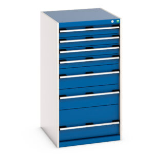 Cubio Drawer Cabinet with 7 Drawers. WxDxH: 650X750X1200mm Ral 7035/5010 _SKU-40027037.11V