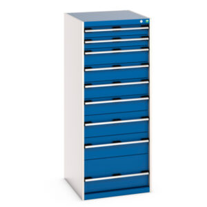 Cubio Drawer Cabinet with 9 Drawers. WxDxH: 650X750X1600mm Ral 7035/5010 _SKU-40027045.11V