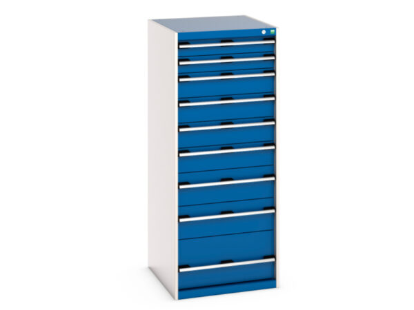 Cubio Drawer Cabinet with 9 Drawers. WxDxH: 650X750X1600mm Ral 7035/5010 _SKU-40027045.11V