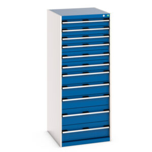 11 Drawer Metal Cabinet - Cubio Drawer Cabinet with 11 Drawers. WxDxH: 650X750X1600mm Ral 7035/5010 _SKU-40027047.11V