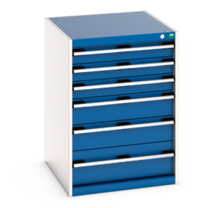 Cubio Drawer Cabinet with 6 Drawers. WxDxH: 650X750X900mm Ral 7035/5010 _SKU-40027088.11V