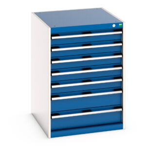 Cubio Drawer Cabinet with 7 Drawers. WxDxH: 650X750X900mm Ral 7035/5010 _SKU-40027090.11V