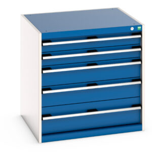 Cubio Drawer Cabinet with 5 Drawers. WxDxH: 800X750X800mm Ral 7035/5010 _SKU-40028011.11V