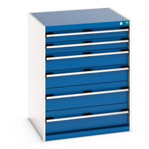 Cubio Drawer Cabinet with 6 Drawers. WxDxH: 800X750X1000mm Ral 7035/5010 _SKU-40028019.11V
