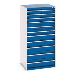 Cubio Drawer Cabinet with 11 Drawers. WxDxH: 800X750X1600mm Ral 7035/5010 _SKU-40028041.11V
