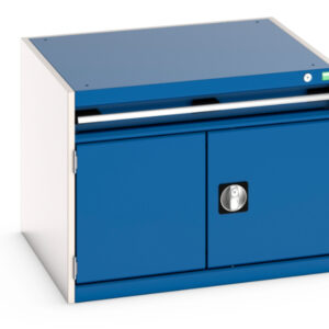 Industrial Tool Drawers - Cubio Drawer-Door Cabinet with 1 Drawer / Door. WxDxH: 800X750X600mm Ral 7035/5010 _SKU-40028089.11V