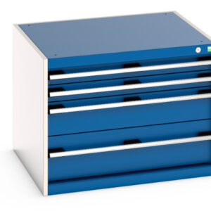 Cubio Drawer Cabinet with 4 Drawers. WxDxH: 800X750X600mm Ral 7035/5010 _SKU-40028091.11V
