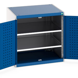 Cubio Cupboard with Perfo Doors And 2 Shelves. WxDxH: 800X750X800mm Ral 7035/5010 _SKU-40028099.11V