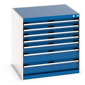 Cubio Drawer Cabinet with 7 Drawers. WxDxH: 800X750X800mm Ral 7035/5010 _SKU-40028100.11V