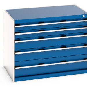 Cubio Drawer Cabinet with 5 Drawers. WxDxH: 1050X750X800mm Ral 7035/5010 _SKU-40029009.11V