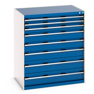 Cubio Drawer Cabinet with 8 Drawers. WxDxH: 1050X750X1200mm Ral 7035/5010 _SKU-40029031.11V