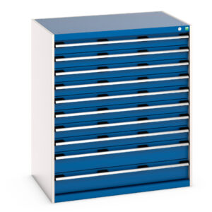 Cubio Drawer Cabinet with 10 Drawers. WxDxH: 1050X750X1200mm Ral 7035/5010 _SKU-40029033.11V