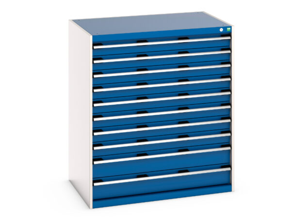 Cubio Drawer Cabinet with 10 Drawers. WxDxH: 1050X750X1200mm Ral 7035/5010 _SKU-40029033.11V