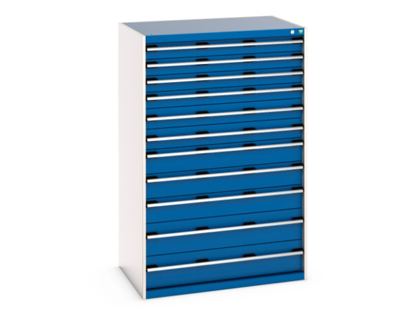 Workshop Cupboard with Drawers - Cubio Drawer Cabinet with 11 Drawers. WxDxH: 1050X750X1600mm Ral 7035/5010 _SKU-40029037.11V