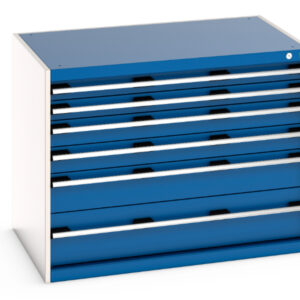 Cubio Drawer Cabinet with 6 Drawers. WxDxH: 1050X750X800mm Ral 7035/5010 _SKU-40029085.11V