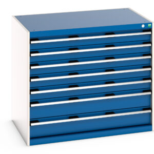Cubio Drawer Cabinet with 7 Drawers. WxDxH: 1050X750X900mm Ral 7035/5010 _SKU-40029091.11V