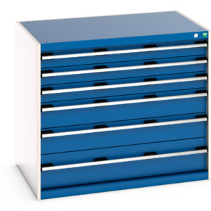 Cubio Drawer Cabinet with 6 Drawers. WxDxH: 1050X750X900mm Ral 7035/5010 _SKU-40029103.11V