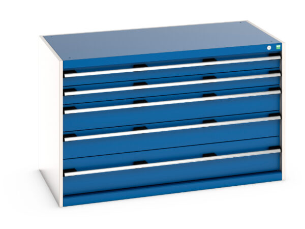 Cubio Drawer Cabinet with 5 Drawers. WxDxH: 1300X750X800mm Ral 7035/5010 _SKU-40030007.11V