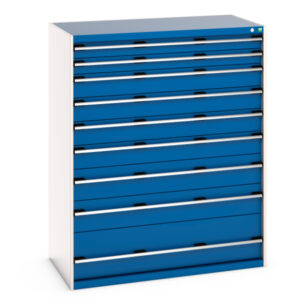 Drawer Cabinet with 9 Drawers - WxDxH: 1300X750X1600mm Ral 7035/5010 _SKU-40030075.11V