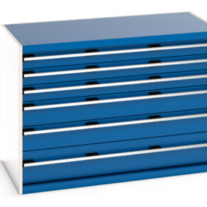 Cubio Drawer Cabinet with 6 Drawers. WxDxH: 1300X750X900mm Ral 7035/5010 _SKU-40030085.11V