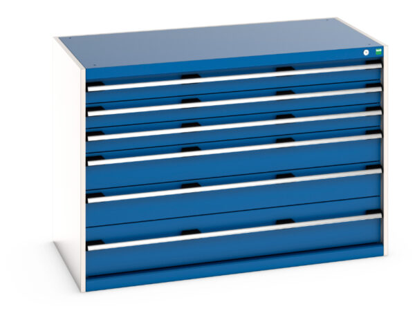 Cubio Drawer Cabinet with 6 Drawers. WxDxH: 1300X750X900mm Ral 7035/5010 _SKU-40030085.11V
