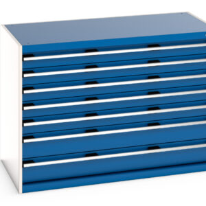 7 Drawers Steel Heavy Duty Cabinet - Cubio Drawer Cabinet with 7 Drawers. WxDxH: 1300X750X900mm Ral 7035/5010 _SKU-40030087.11V