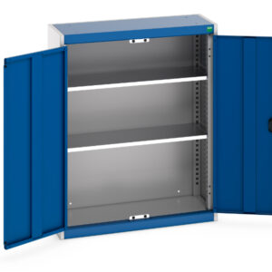 1M High Metal Cupboard - Cubio Cupboard with 2 Shelves. WxDxH: 800X325X1000mm Ral 7035/5010 _SKU-40031009.11V