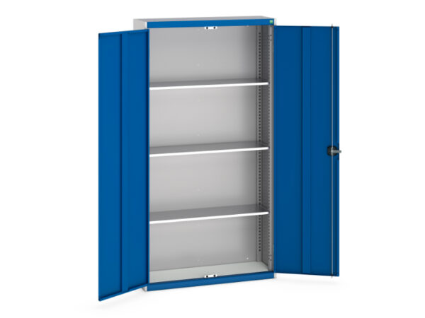 Cubio Cupboard with 3 Shelves. WxDxH: 1050X325X2000mm Ral 7035/5010 _SKU-40031018.11V