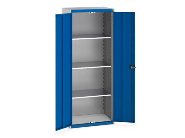 Cubio Cupboard with 3 Shelves. WxDxH: 800X525X2000mm Ral 7035/5010 _SKU-40031024.11V