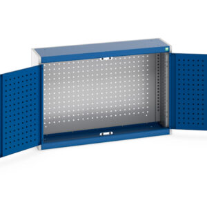 Heavy Duty Pegboard Cupboard - Cubio Cupboard with Perfo Backpanel. WxDxH: 1050X325X700mm Ral 7035/5010 _SKU-40031053.11V